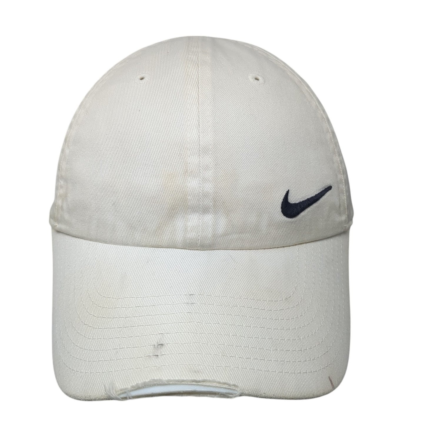 Nike Slideback Baseball Cap White OS Adjustable Embroidered Swoosh Heritage86