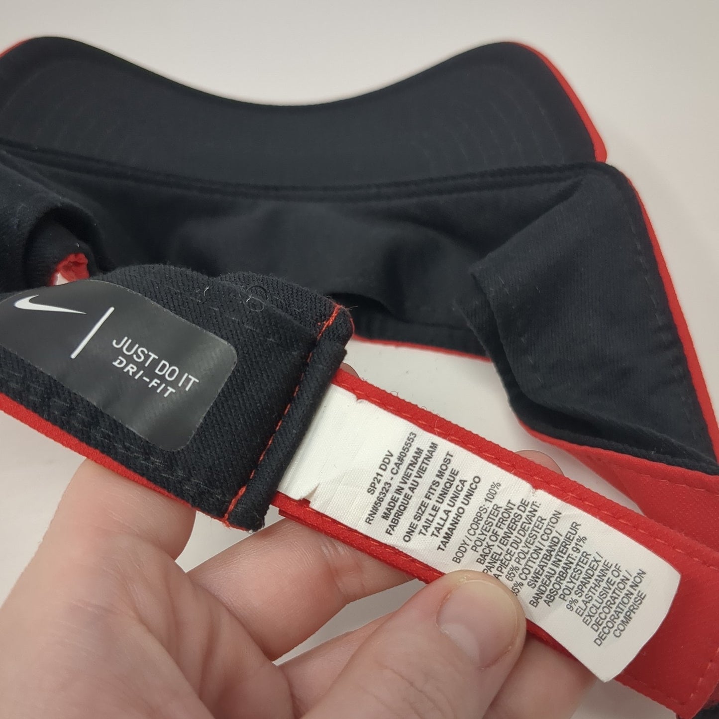 Letter B Strapback Visor Hat Red One Size Adjustable Embroidered Nike