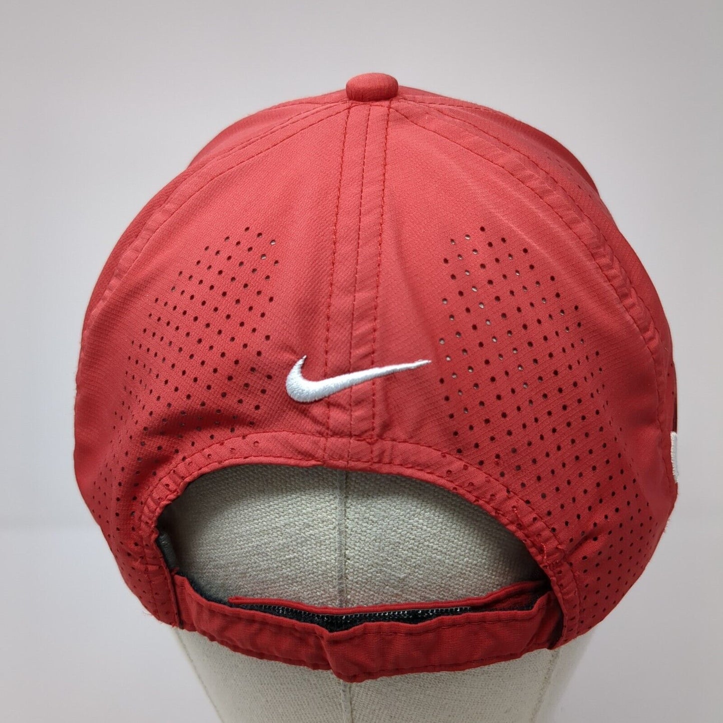 Nike One Strapback Golf Hat Red OS Adjustable Embroidered Swoosh Breathable