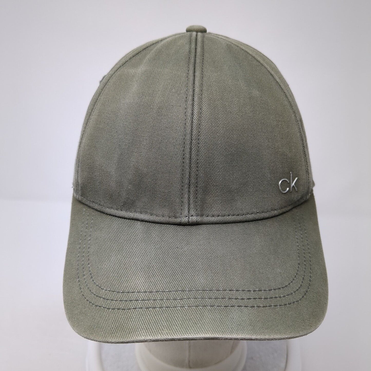 Calvin Klein Slideback Baseball Cap Green One Size Adjustable Emblem 6 Panel