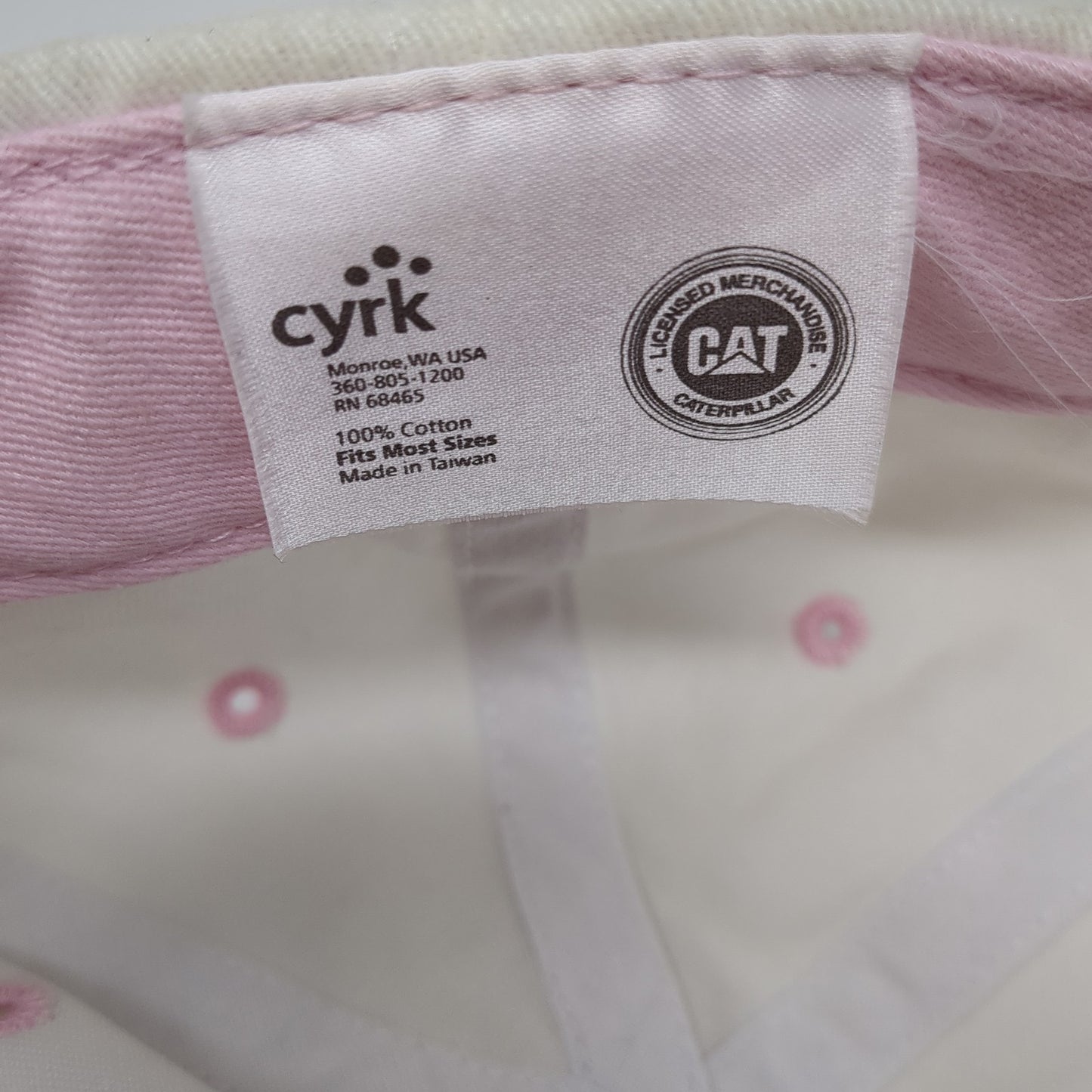 CAT Racing Slideback Hat White One Size Embroidered Adjustable Cyrk