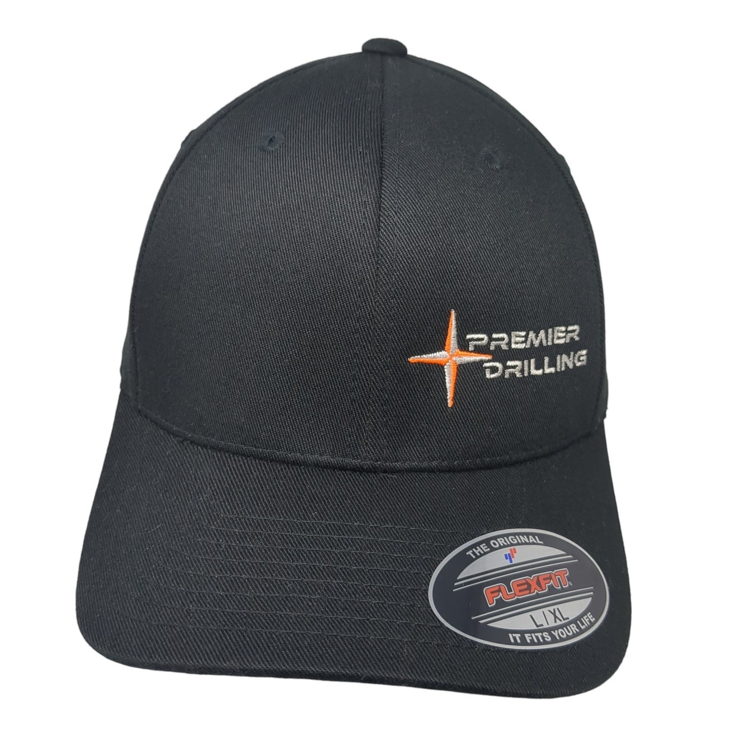 Premier Drilling Fitted Baseball Cap Black XL Lightweight Embroidered Flexfit