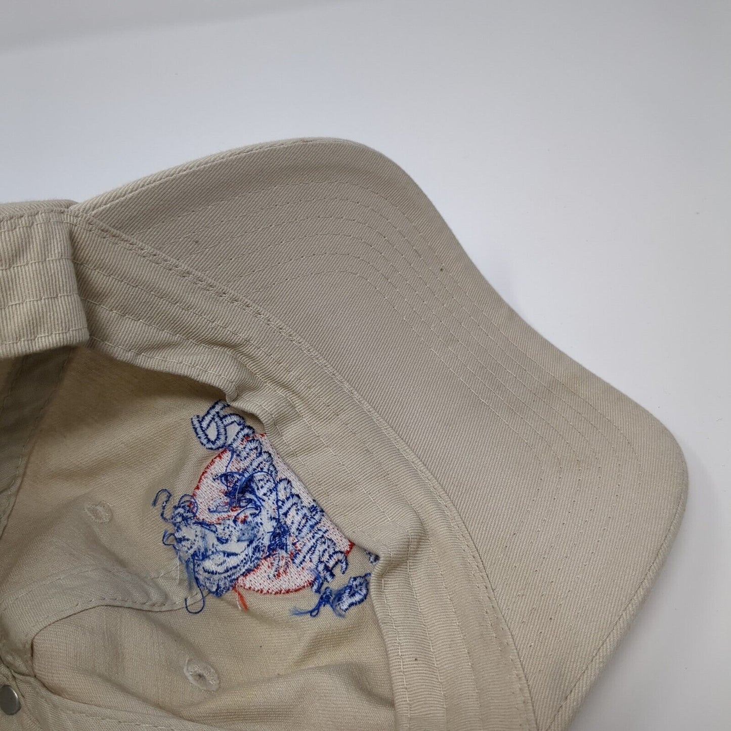 Rubright's Bait & Tackle Slideback Hat Tan One Size Embroidered 6 Panel