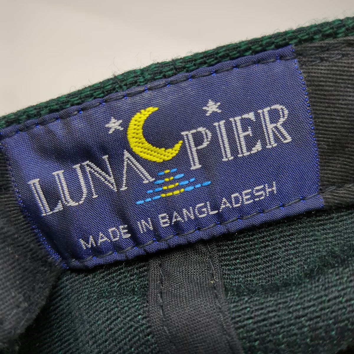 Luna Pier Baseball Cap Green Black One Size Two Tone Textured Hat Slideback