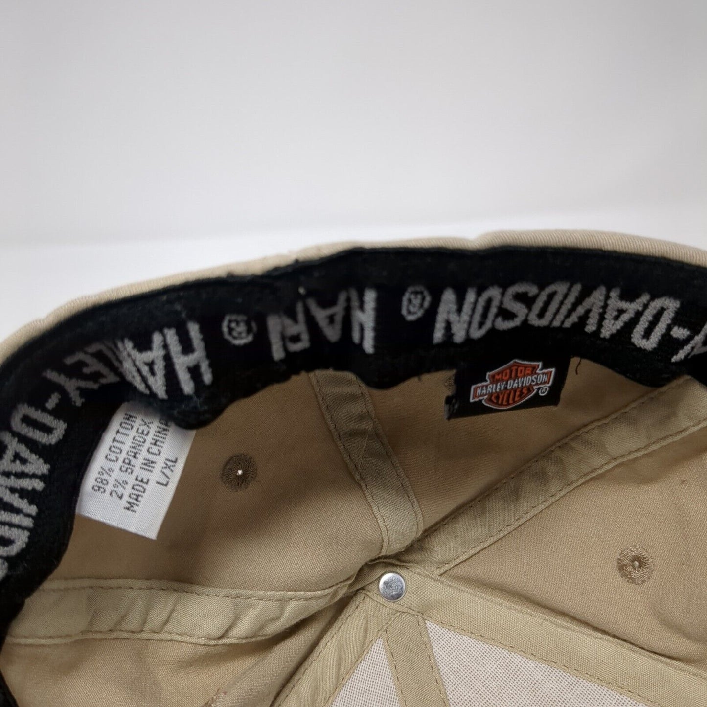 Harley-Davidson Fitted Hat Tan L/XL Jim's On The Beach St. Petersburg