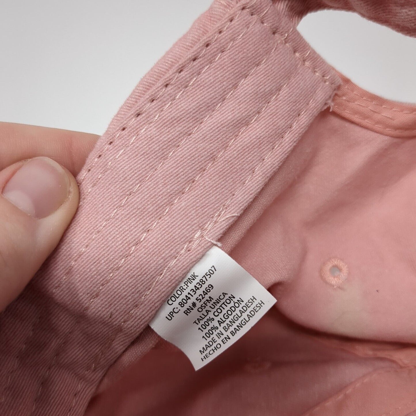 Unbranded Slideback Hat Pink One Size Adjustable Embroidered 6 Panel Blank