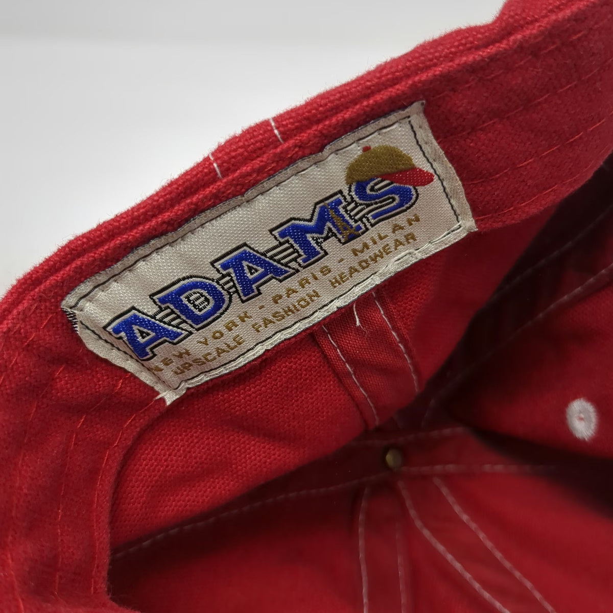 Adams Baseball Cap Red One Size Axiom Logo Slideback Contrast Stitching Hat