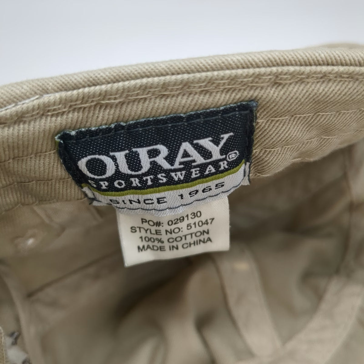 Ouray Army Cap Beige One Size Kodiak Alaska Strapback Cotton Hat Shield 59