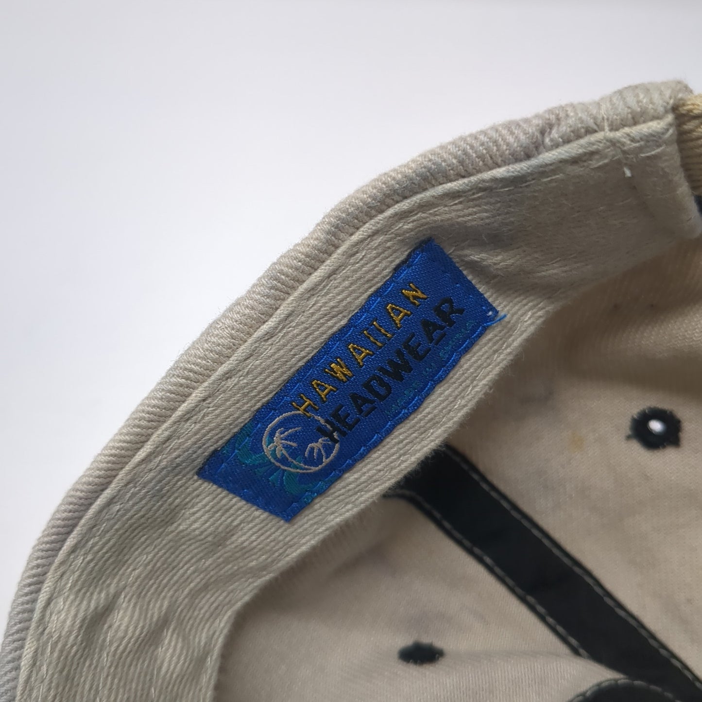 Hawaii Slideback Baseball Cap Beige OS Adjustable Embroidered Hawaiian Headwear