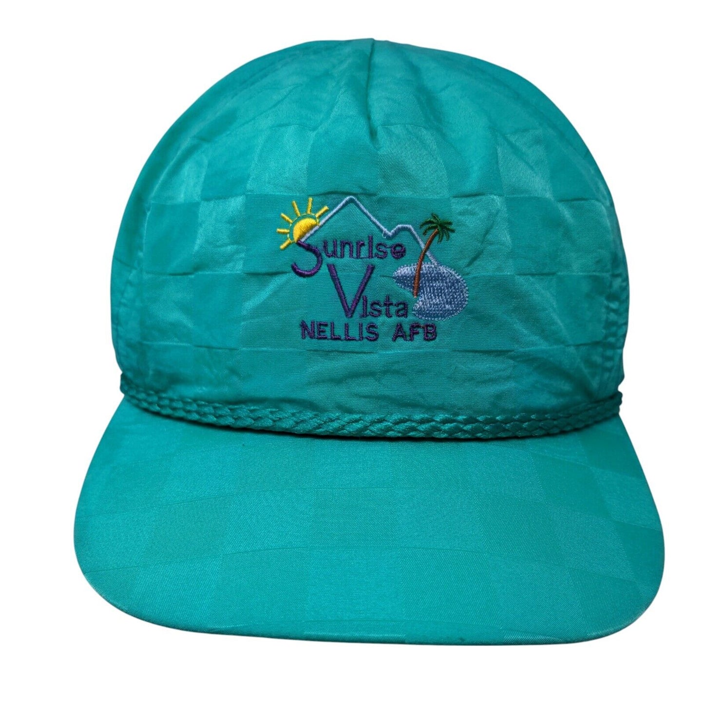 Sunrise Vista NELLIS AFB Slideback Hat Green OSFA Adjustable Rope Imperial