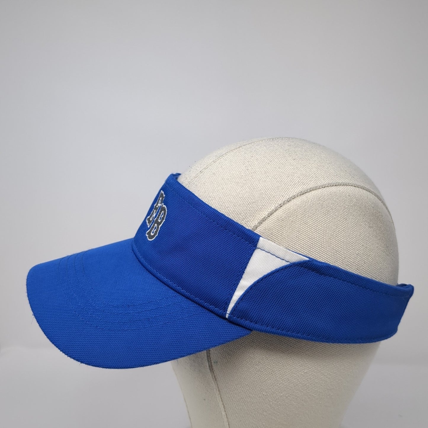 EB Strapback Visor Hat Blue One Size Adjustable Embroidered Sport-Tek