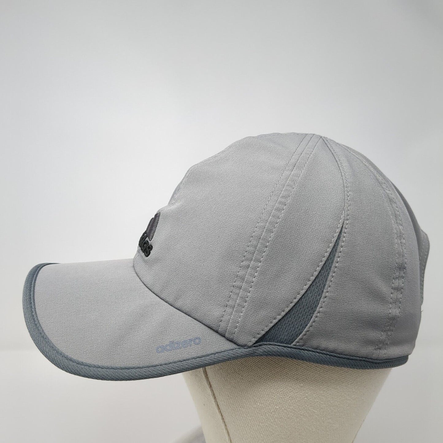 Adidas 3 Stripes Adizero Strapback Hat Gray One Size Adjustable Running