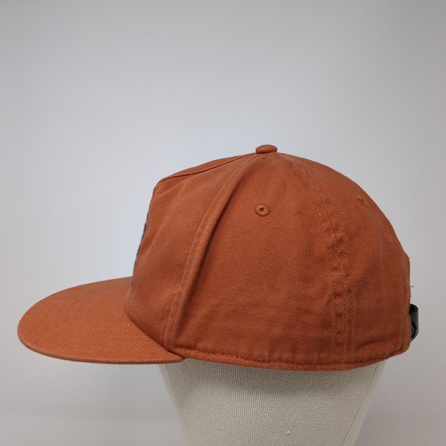 Live Climb Repeat Slideback Hat Orange One Size Adjustable Leather Strap