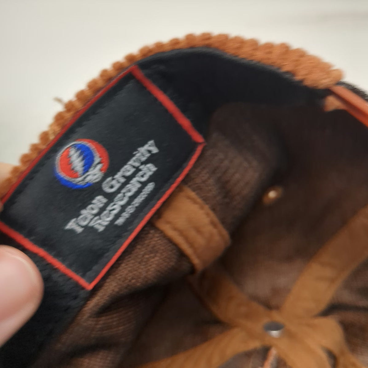 Teton Gravity Research 5 Panel Brown Hat One Size Grateful Dead Bear Corduroy