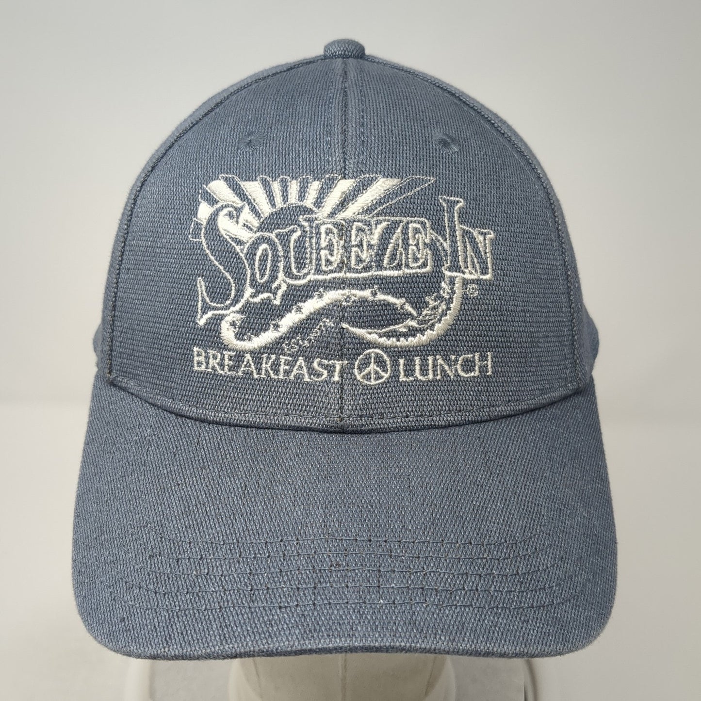 Squeeze In Breakfast & Lunch Snapback Hat Gray One Size Adjustable