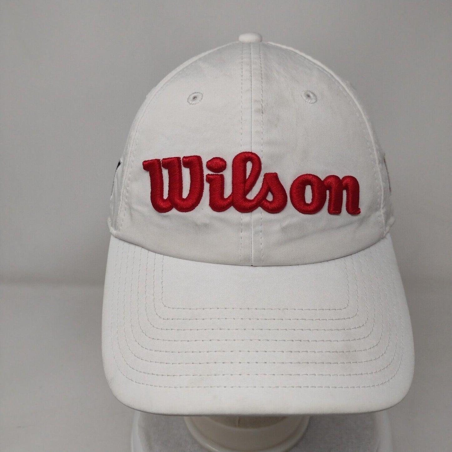 Wilson Slideback Golf Hat White OSFM Adjustable Embroidered Snapx 6 Panel