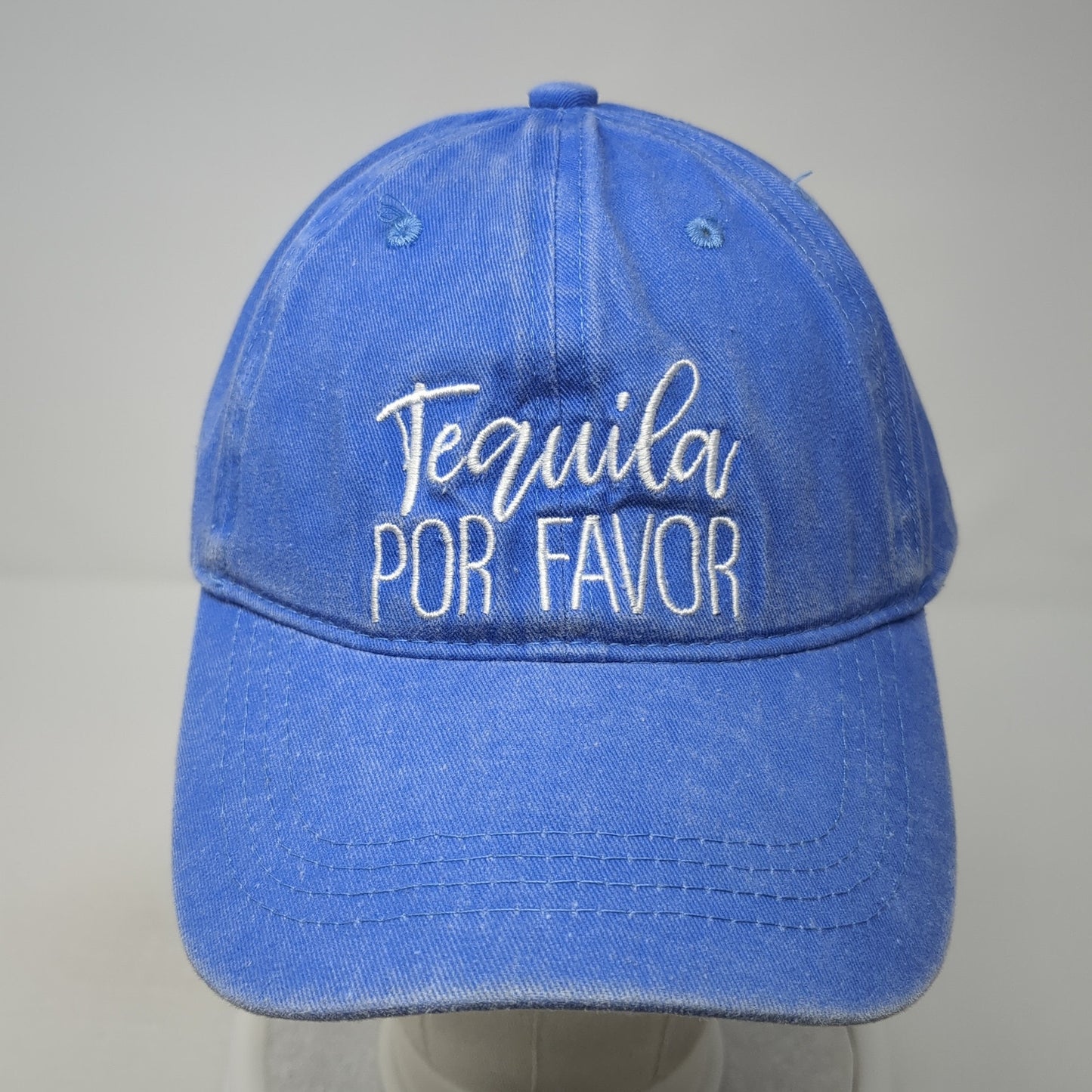 Tequila Por Favor Slideback Baseball Cap Blue One Size Adjustable Embroidered