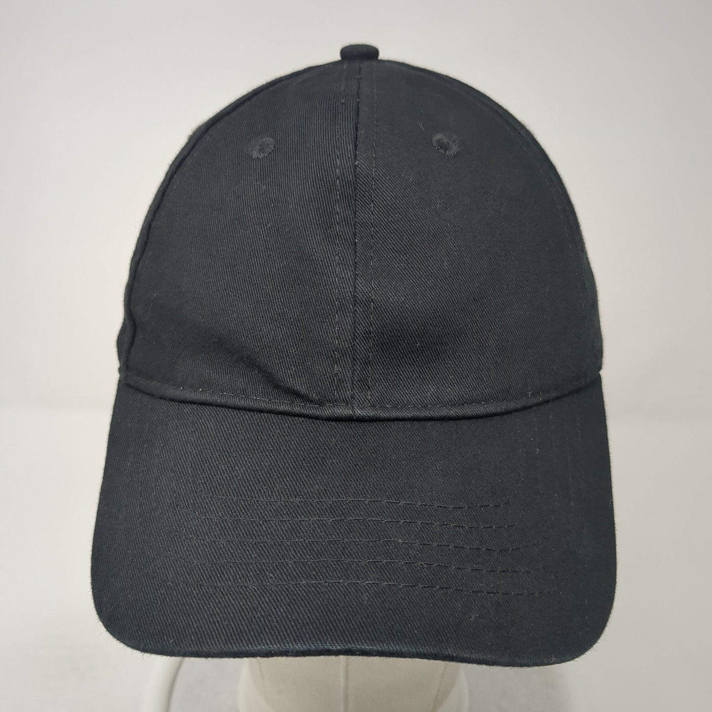 Unbranded Strapback Baseball Cap Black One Size Adjustable Vented Holes Blank