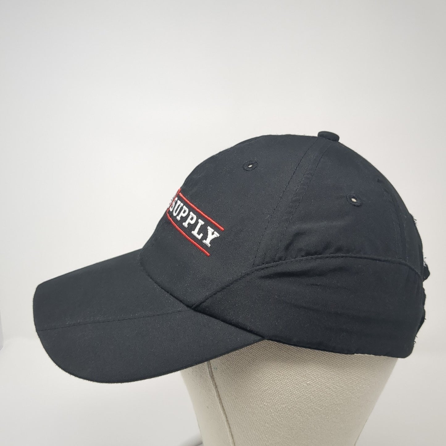 D&B Supply Strapback Hat Black One Size Adjustable Embroidered Stitch It