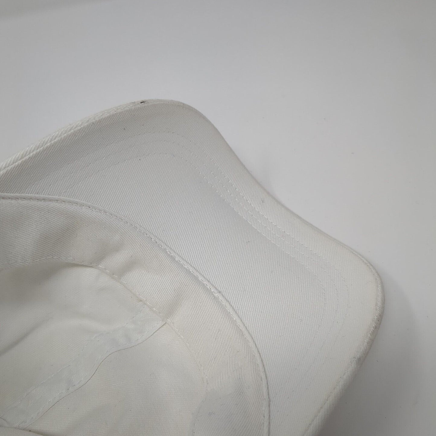 Unbranded Strapback Hat White One Size Adjustable 6 Panel Vented Holes Blank