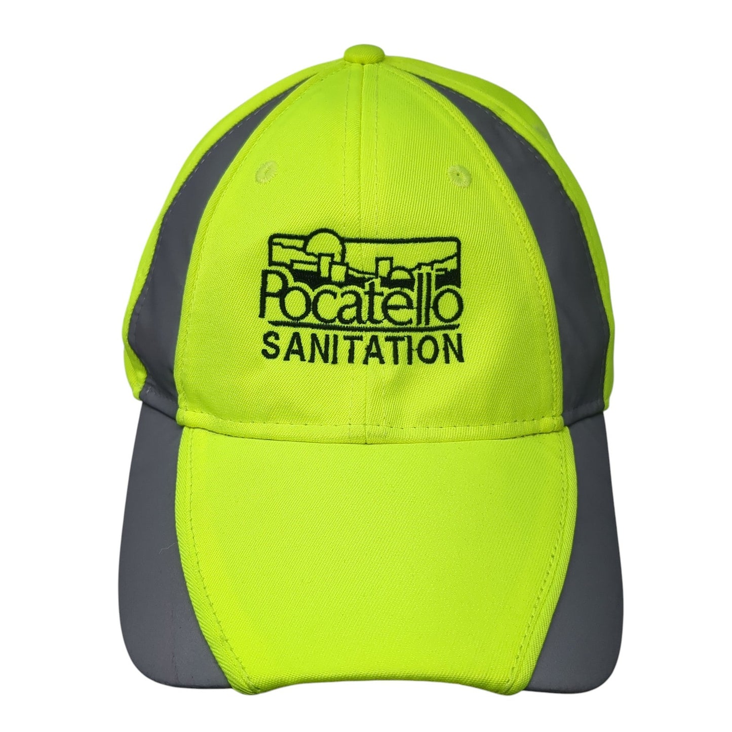 Pocatello Sanitation Strapback Hat Green One Size Adjustable Embroidered