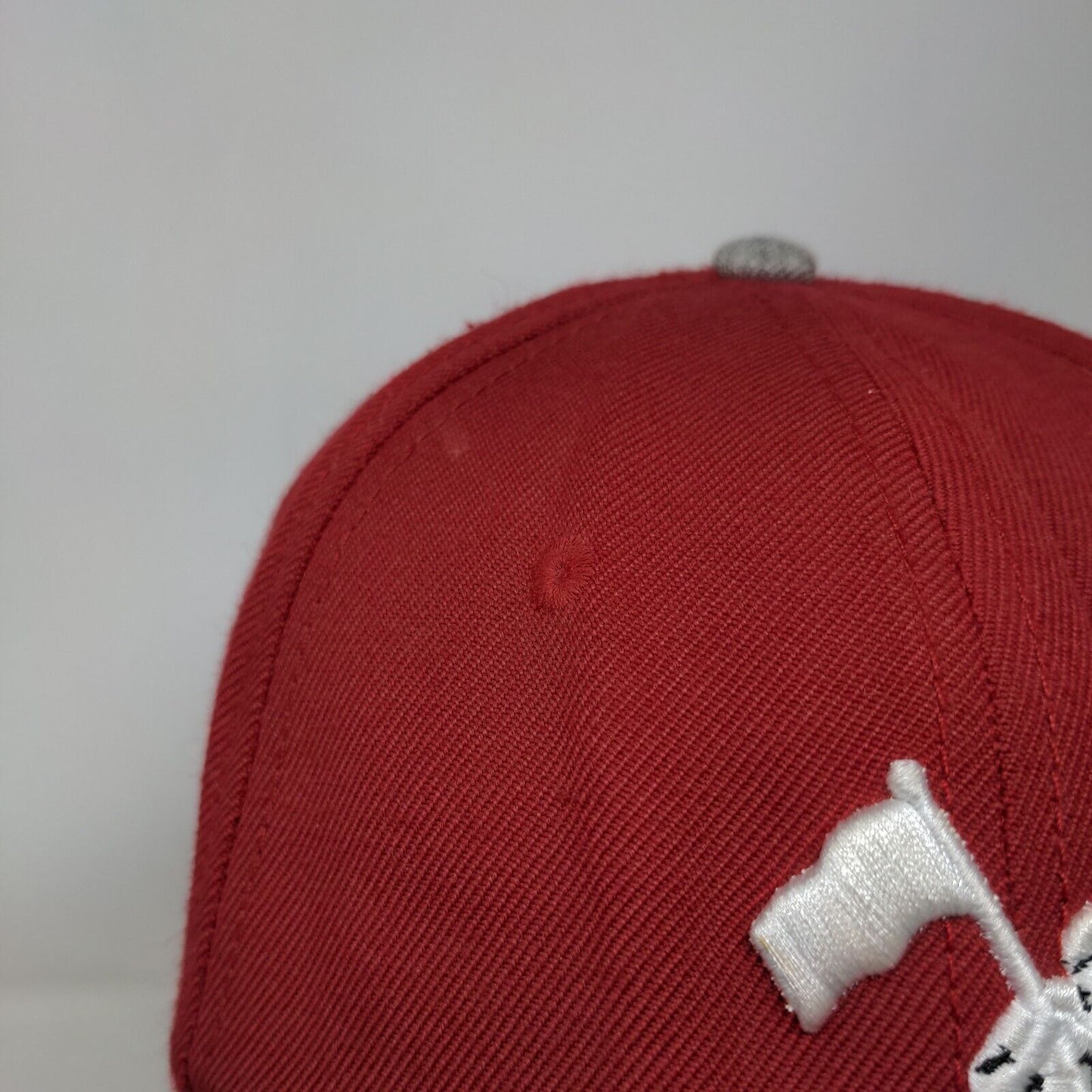 Baseballism Fitted Hat Red Size 7 3/8 Embroidered Patriotic Vented Holes