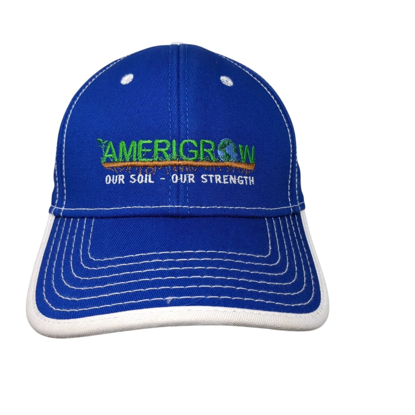 Amerigrow Our Soil Our Strength Strapback Hat Blue One Size Adjustable Otto