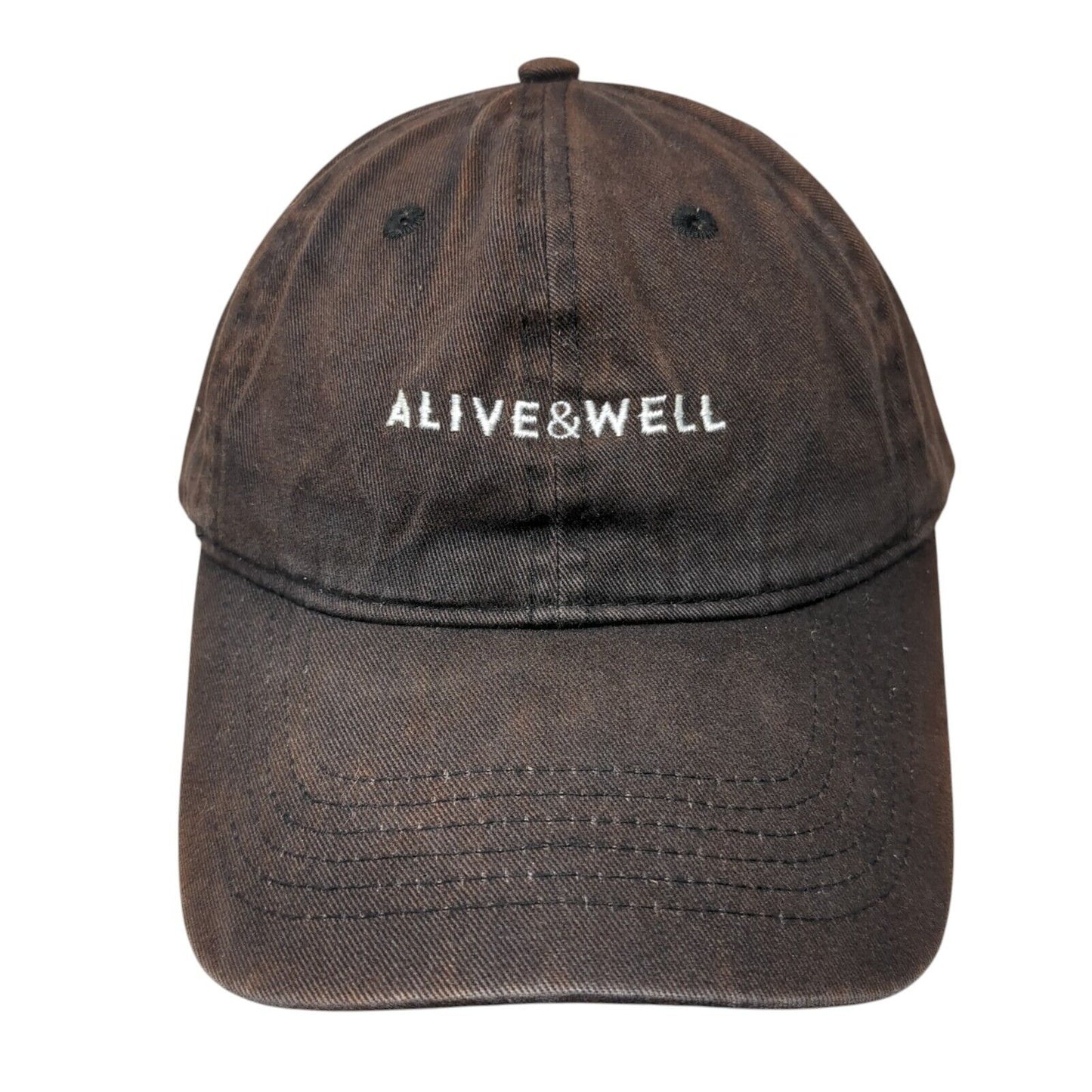 Alive&Well Slideback Hat Black One Size Adjustable Embroidered 6 Panel Cotton
