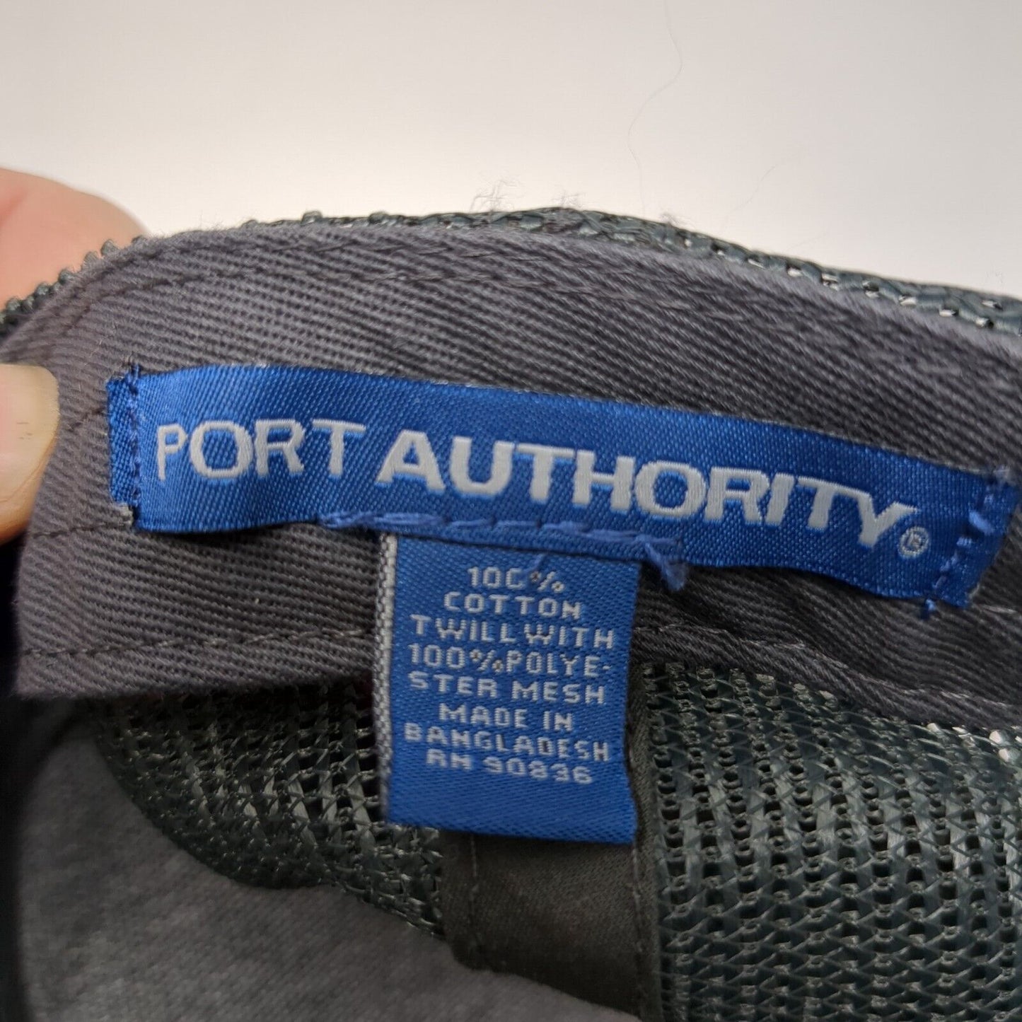 NN Snapback Trucker Hat Gray OSFA Adjustable Mesh Back Port Authority