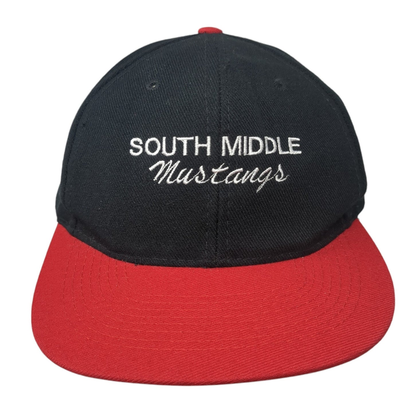 South Middle Mustangs Snapback Hat Black One Size Colorblock Otto