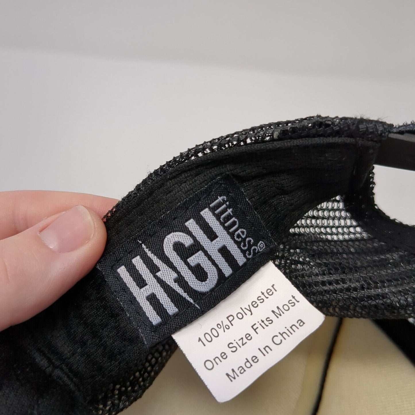 High Fitness Snapback Mesh Back Trucker Hat Black One Size Adjustable