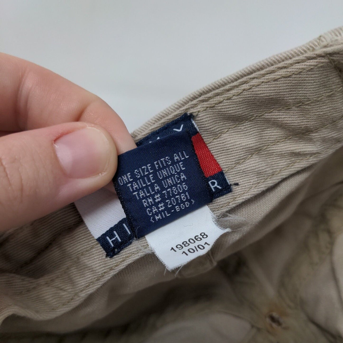 Tommy Hilfiger 1985 Slideback Hat Tan OSFA Embroidered Leather Strap