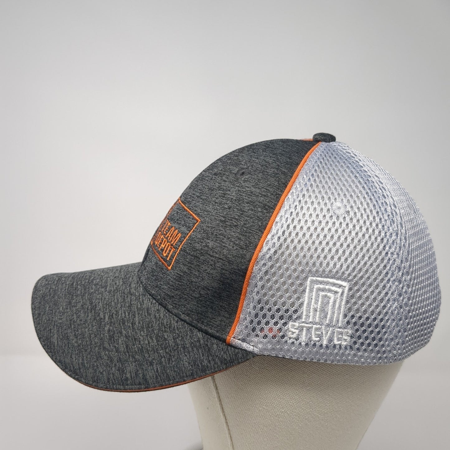 The Home Depot Strapback Hat Gray One Size Embroidered Team Depot