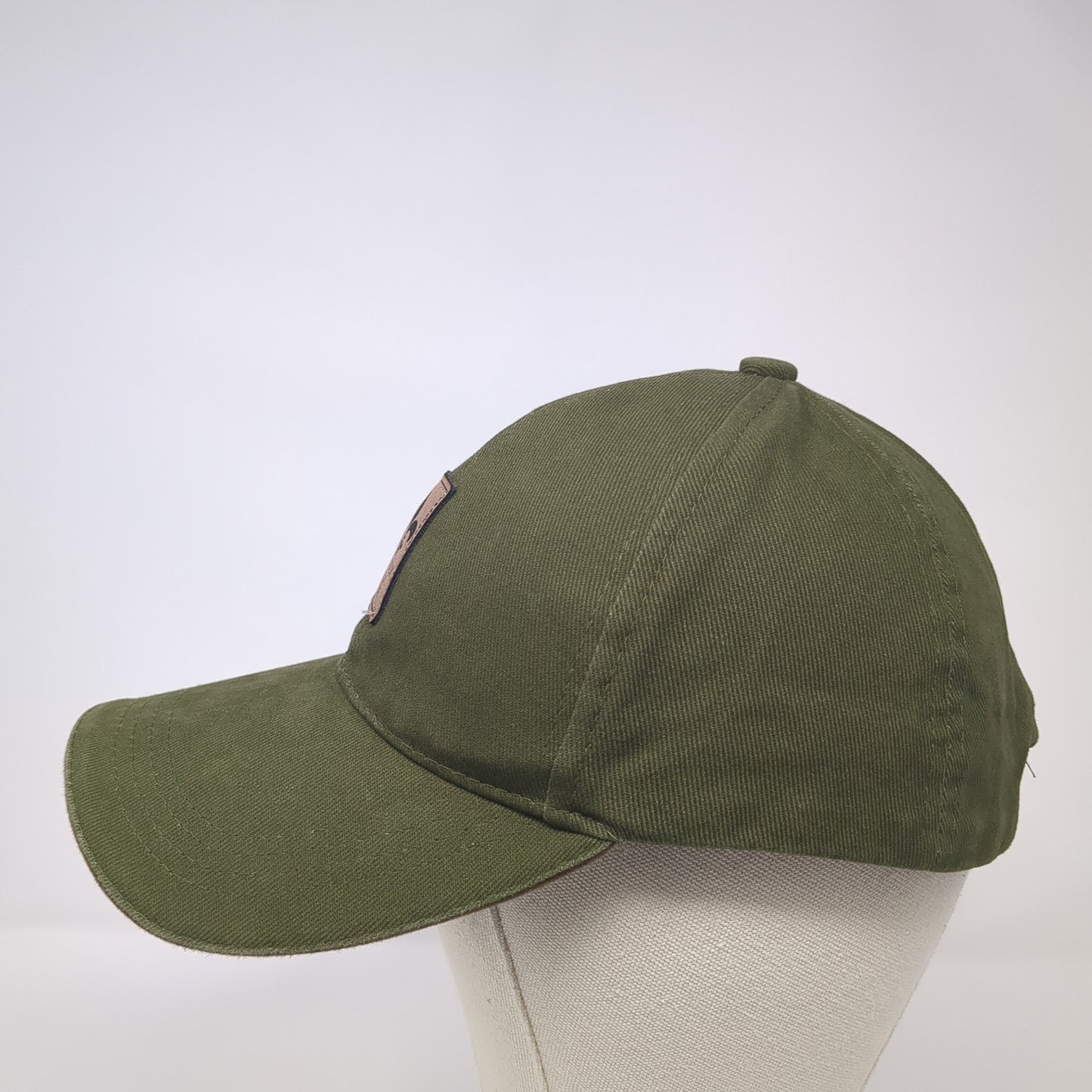 Chateaux De La Loire Slideback Hat Green One Size Solid Leather Patch