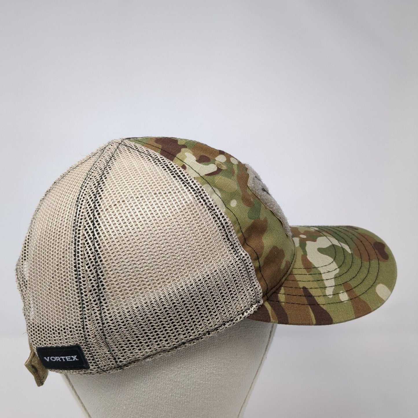 Vortex Strapback Hat Camouflage OS Adjustable Embroidered Mesh Back 6 Panel