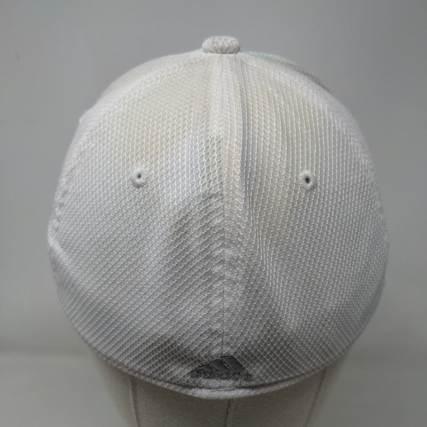 Adidas Fitted Hat White S/M Embroidered Logo A-Flex Vented Holes 6 Panel