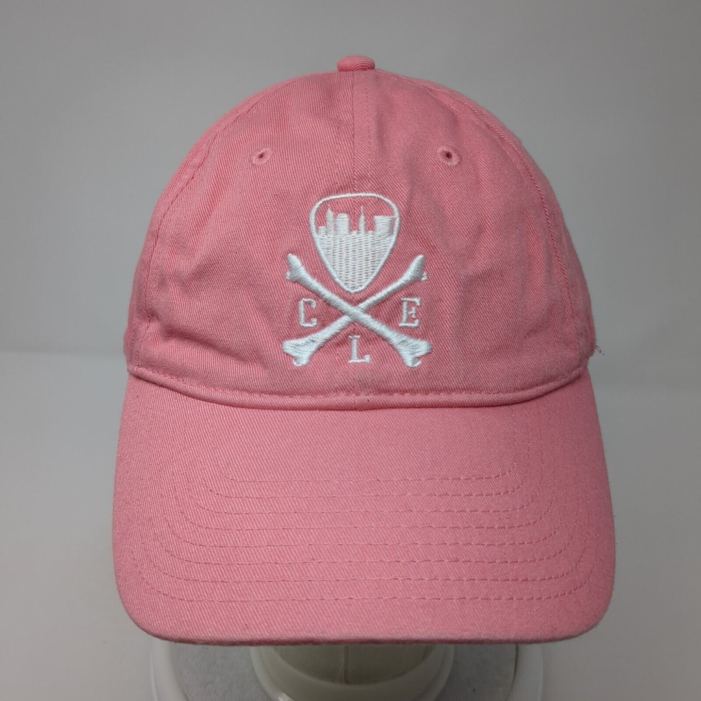 Cleveland Slideback Hat Pink One Size Adjustable Embroidered 6 Panel Cotton