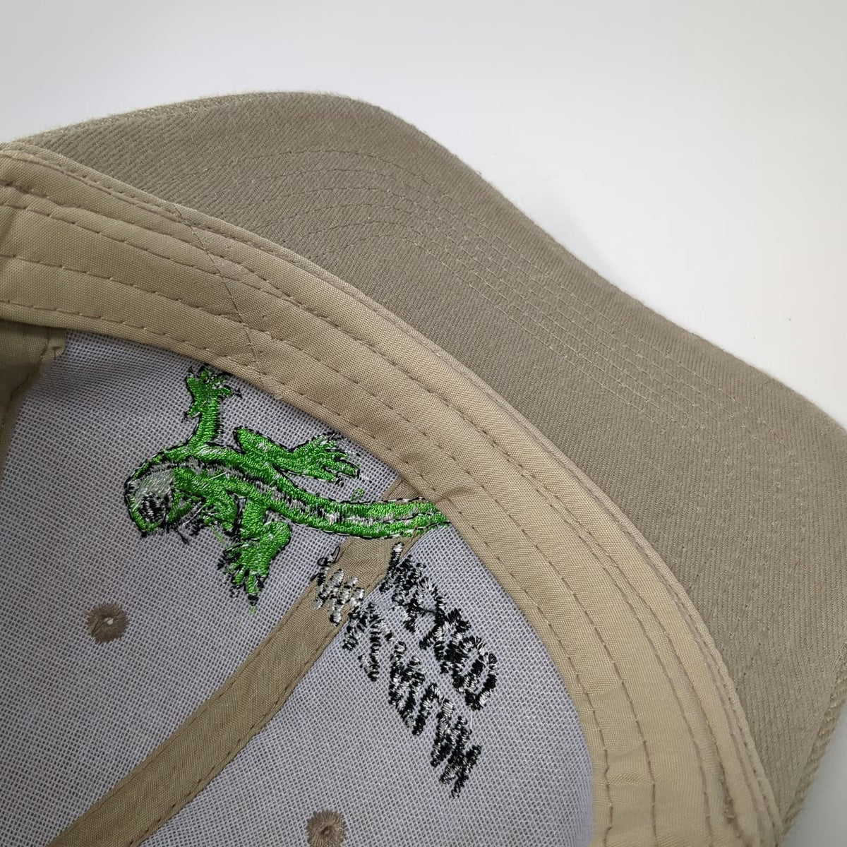 Baseball Cap Beige One Size Mazatlan Mexico Lizard Embroidered Strapback Hat