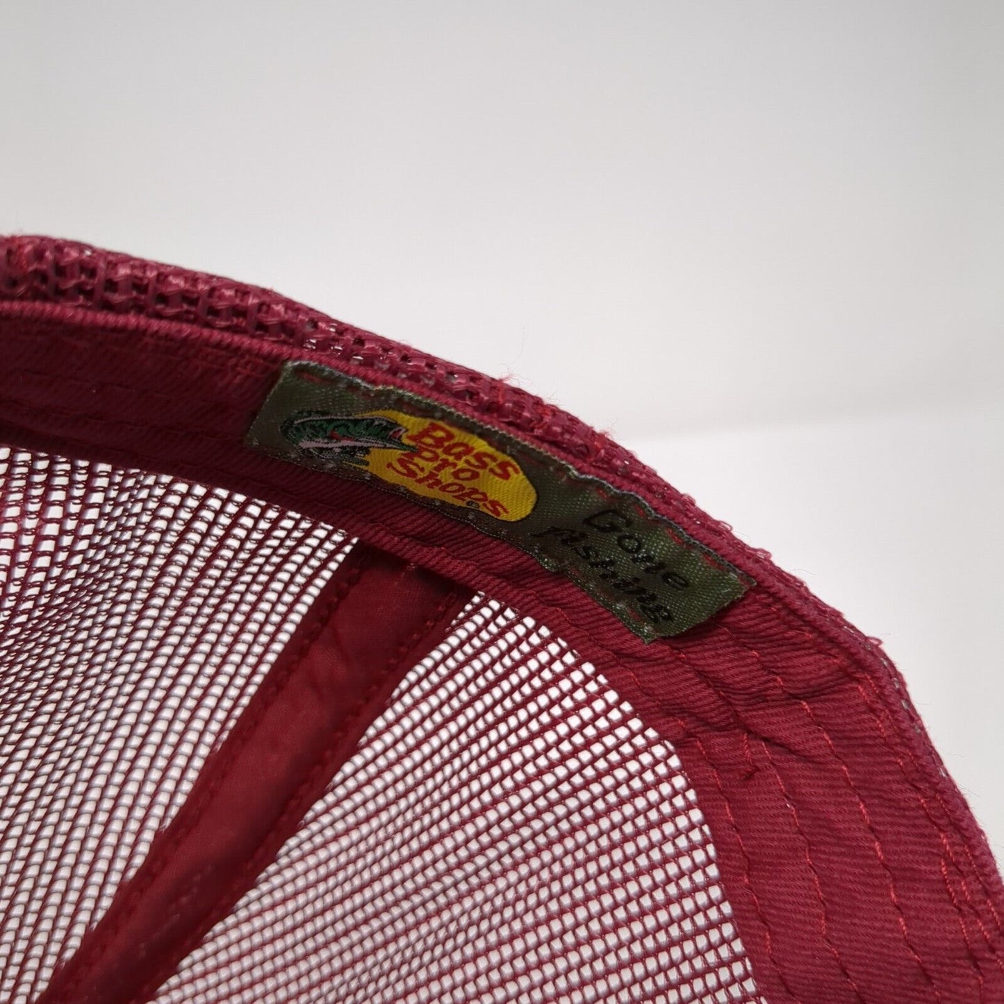 Bass Pro Shops Gone Fishing Snapback Trucker Hat Red OSFM Mesh Back
