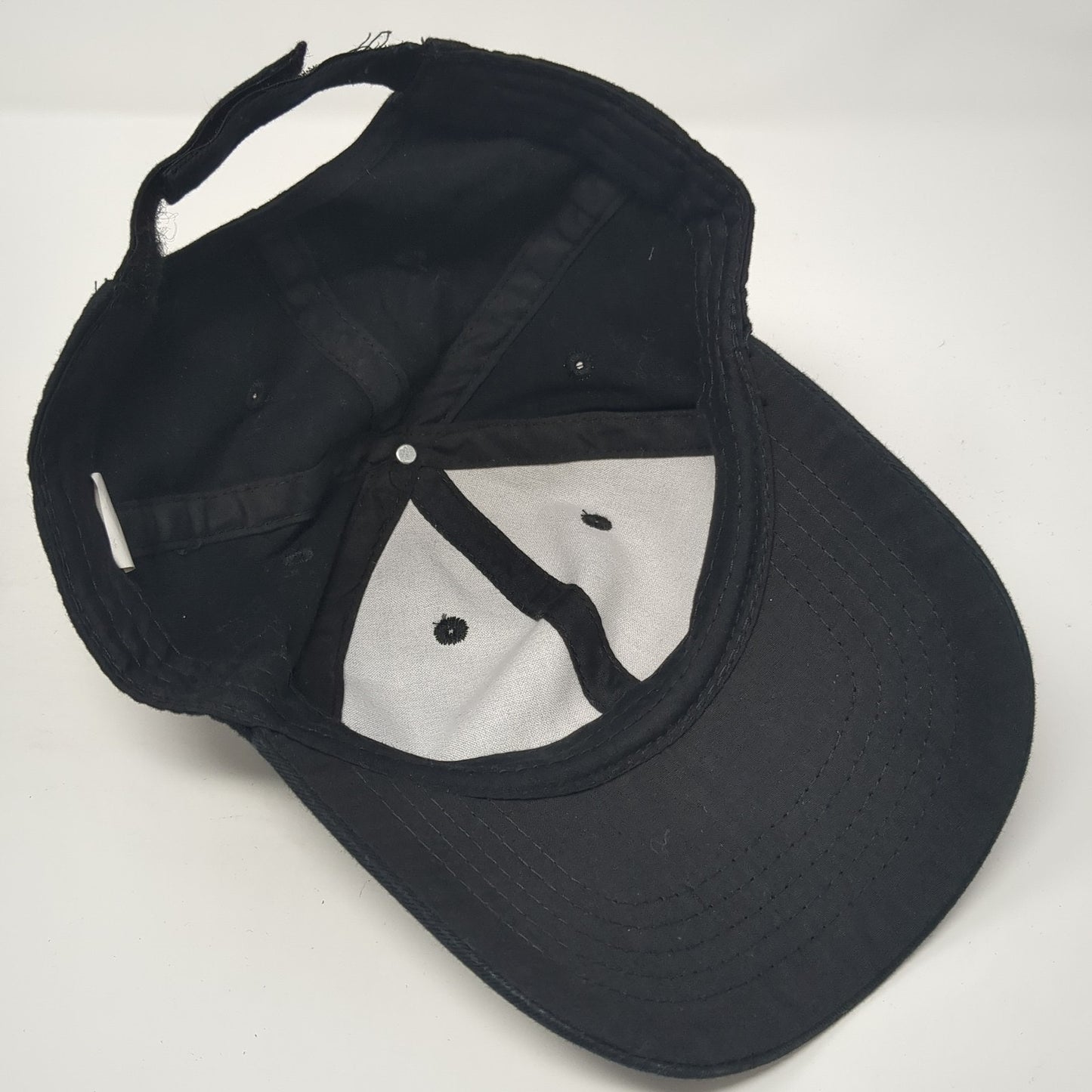 Unbranded Strapback Baseball Cap Black One Size Adjustable Vented Holes Blank