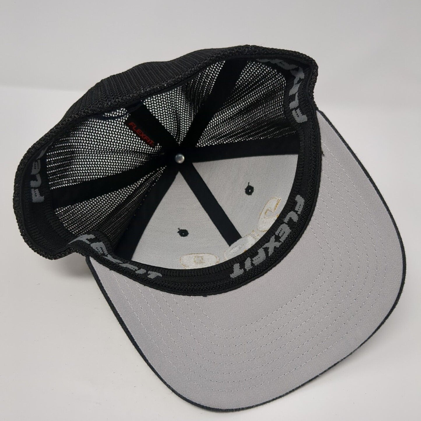 208 Fitted Trucker Hat Black S/M Flexfit Mesh Back Embroidered Port Authority