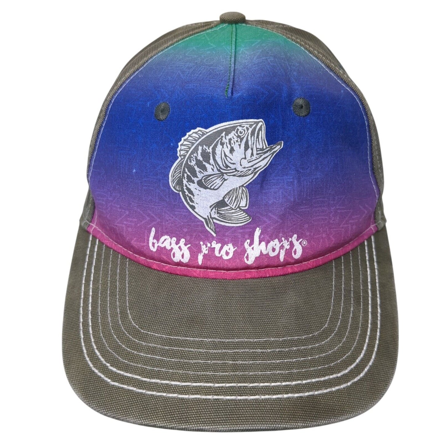 Bass Pro Shops Snapback Hat Multi One Size Gone Fishing Embroidered