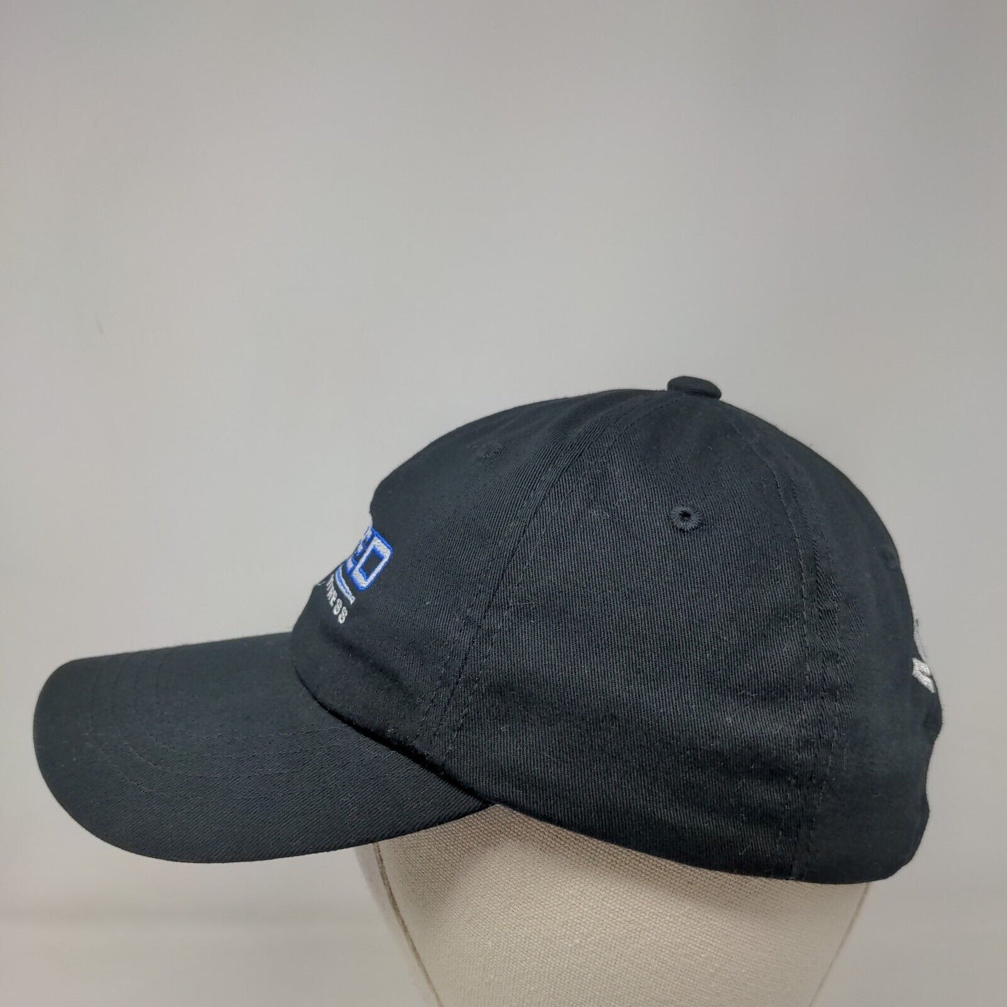 Amped Fitness Slideback Hat Black One Size Adjustable Embroidered Yupoong