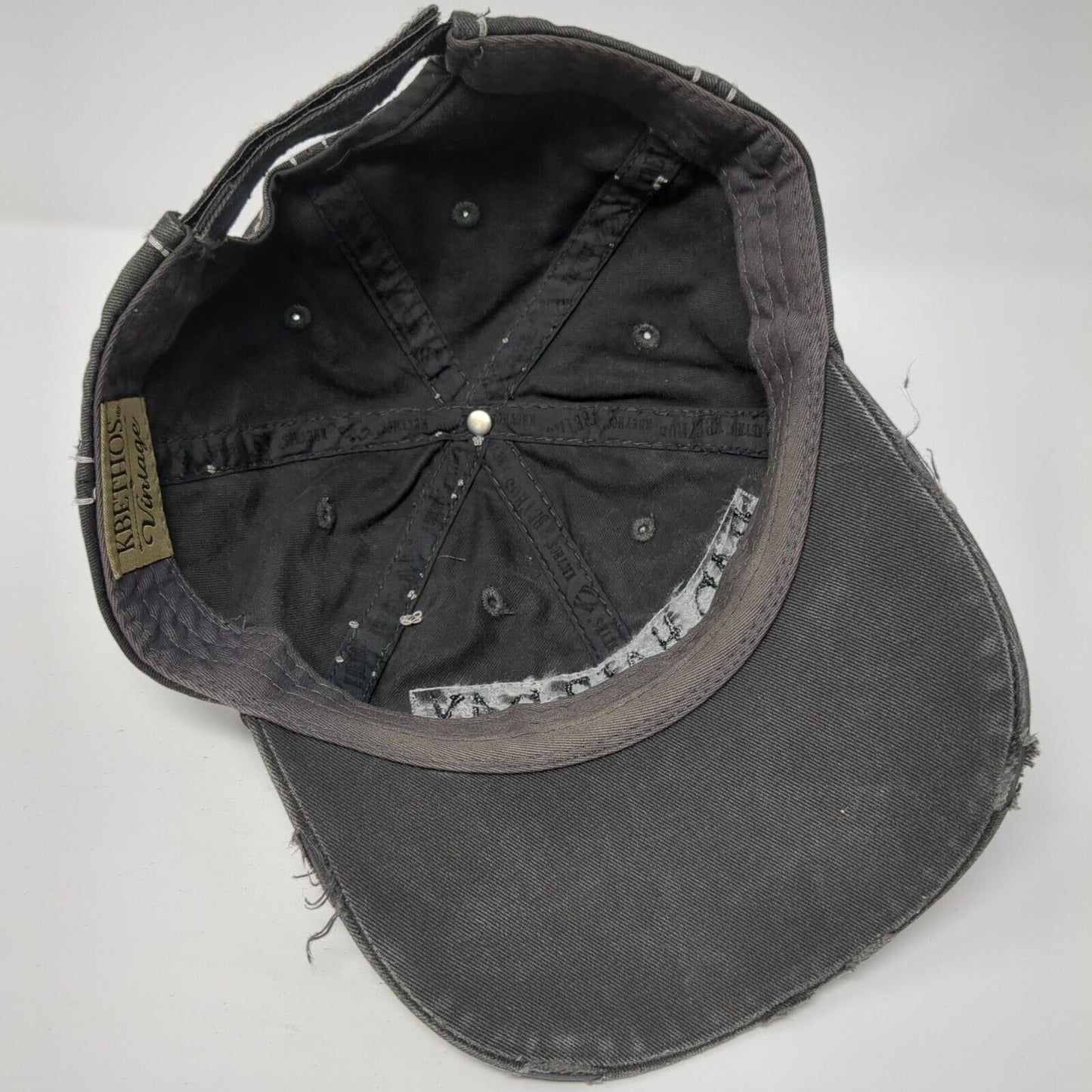 Bad Hair Day Strapback Hat Gray One Size Distressed KB ETHOS Vintage