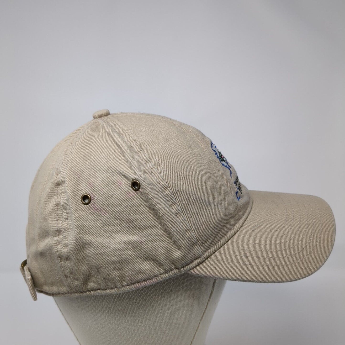 Western Alaska Sport Fishing Slideback Hat Tan OS Adjustable Embroidered Ivory