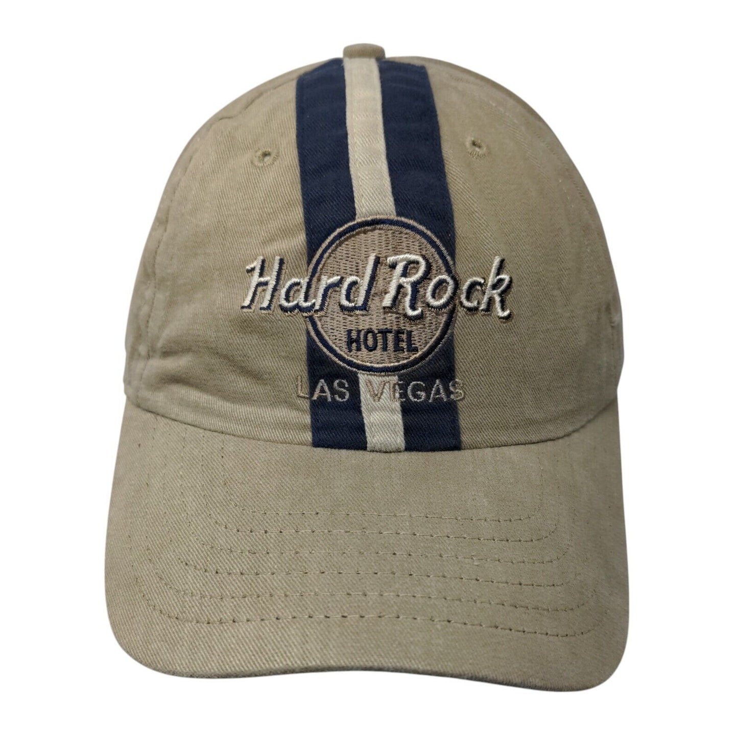 Hard Rock Hotel Las Vegas Snapback Hat Tan OSFA Striped Embroidered