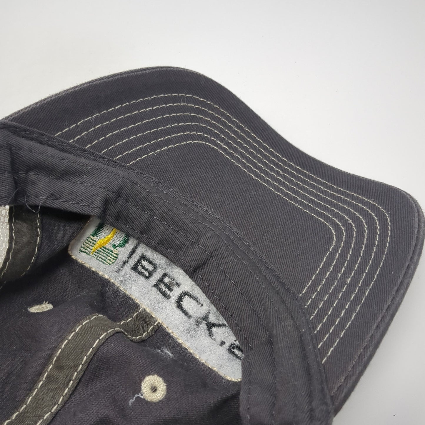 Beck's Strapback Trucker Hat Gray One Size Adjustable Embroidered Mesh Back