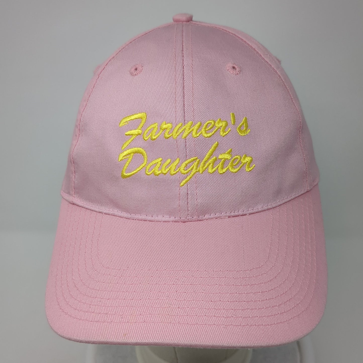 Farmer's Daughter Strapback Baseball Cap Pink One Size Adjustable 6 Panel