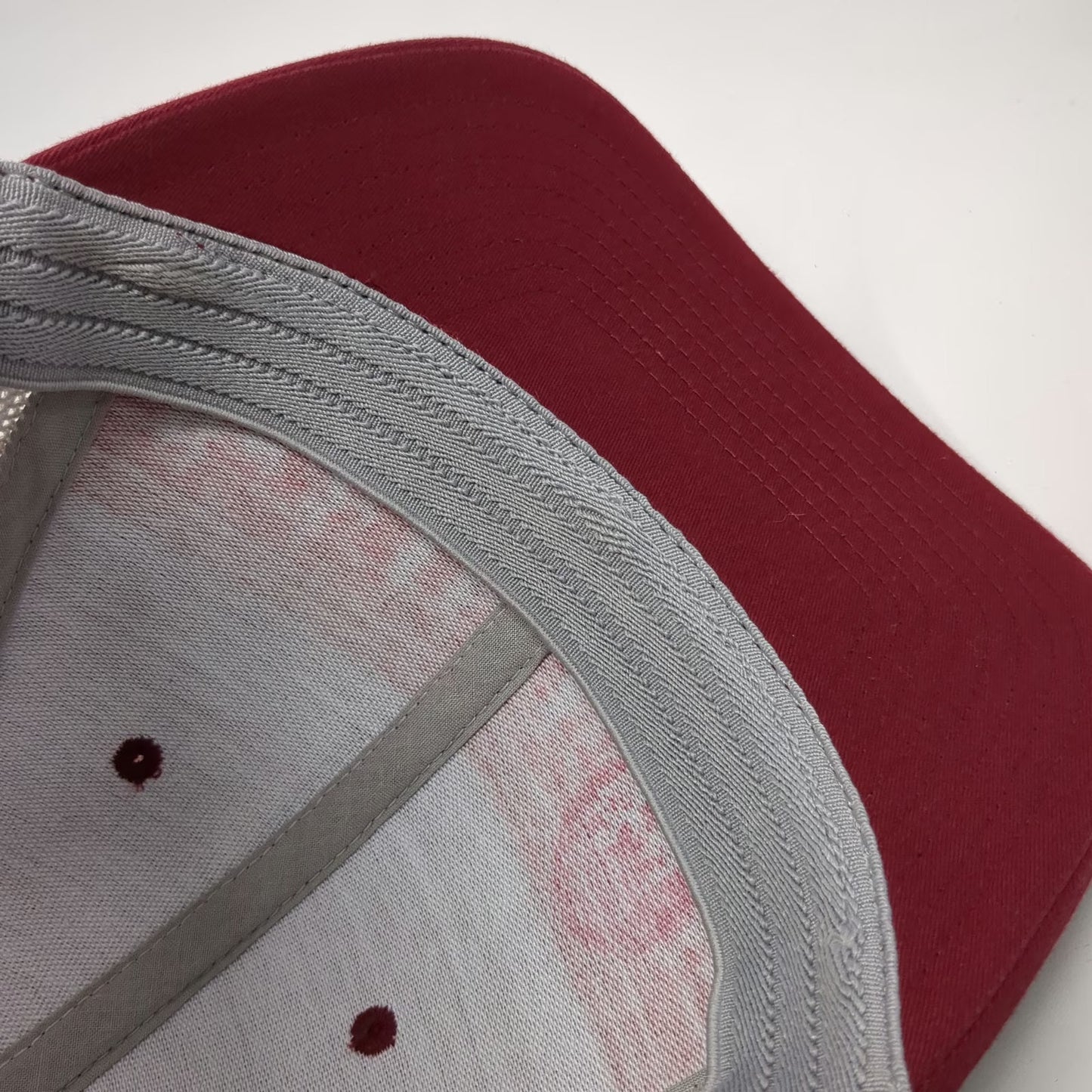 Columbia Baseball Cap Red One Size Fitted Mesh Back Pine Trees Moon Graphic Hat