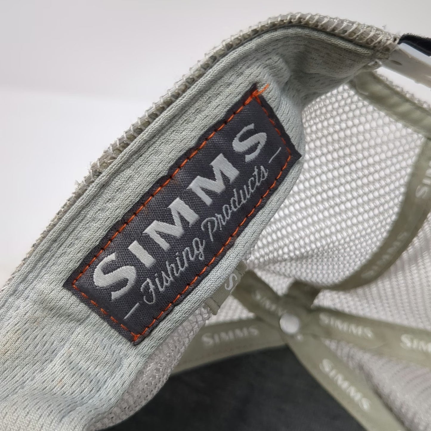 Simms Trucker Hat Blue One Size Outdoor Fishing Trout Mesh Back Snapback Hat
